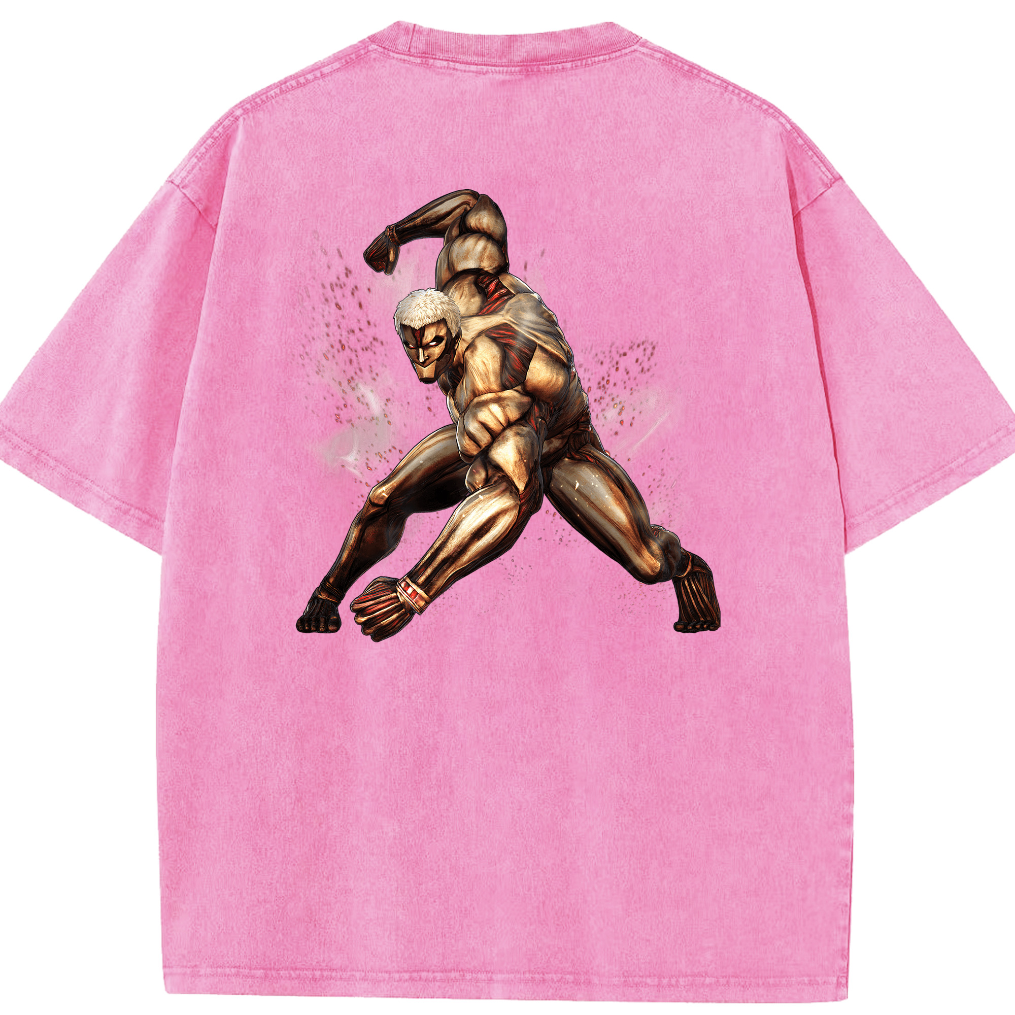 （画像用） 進撃の巨人 Attack on Titan 綿100% ヴィンテージ風 半袖Tシャツ（背面プリント）